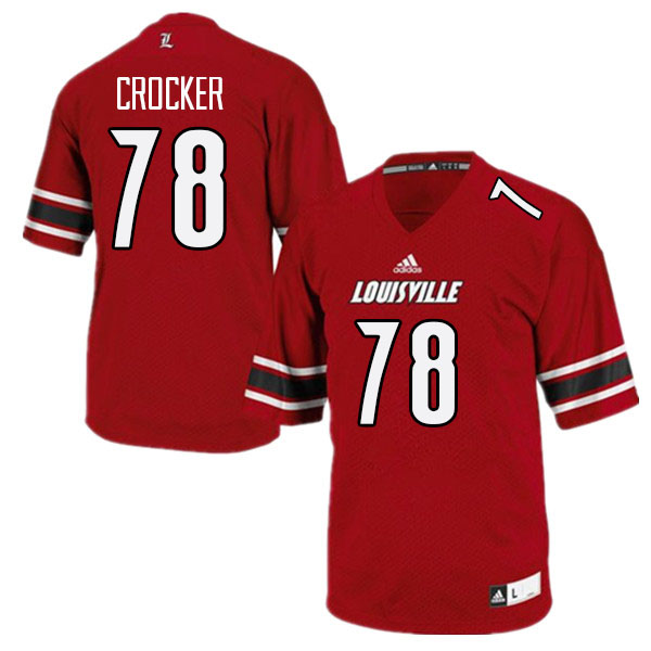Men #78 Joe Crocker Louisville Cardinals College Football Jerseys Stitched Sale-Red